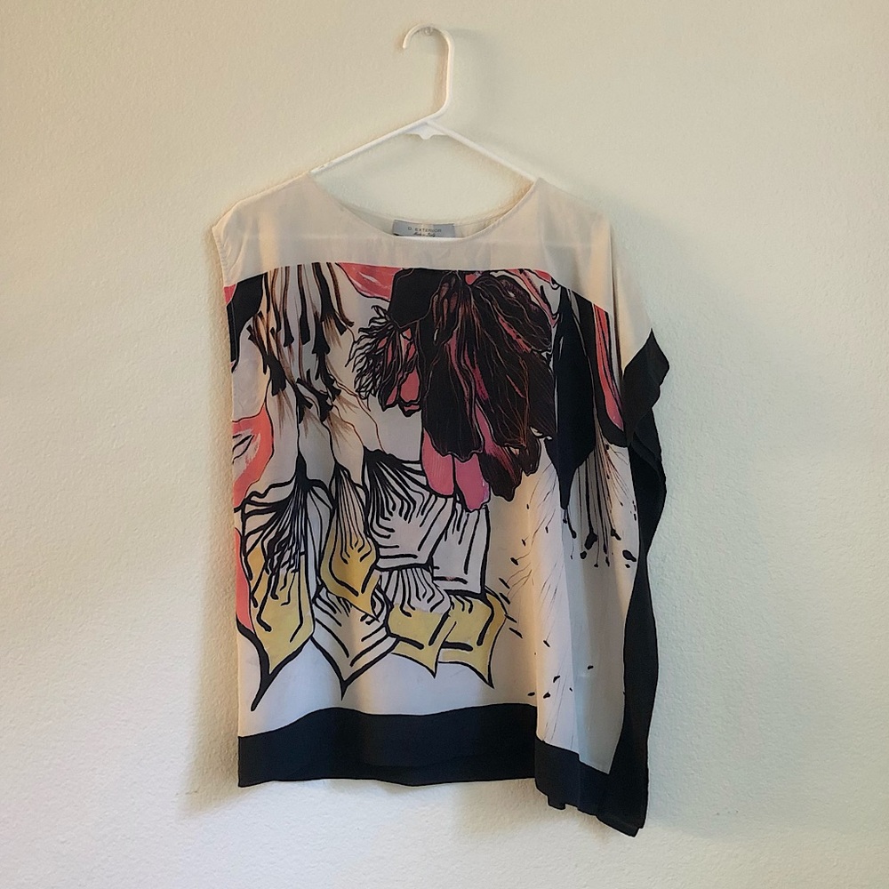 Vintage D Exterior silk floral sleeveless blouse made in Italy